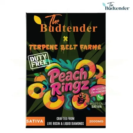 Budtender - Peach Ringz - 2ml Liquid Diamonds, Peach Ringz 2 ml, THCA Disposables Budtender - Peach Ringz - 2ml Liquid Diamonds