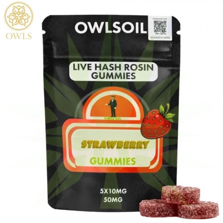 Owls Oil - Strawberry - Live Hash Rosin Gummies